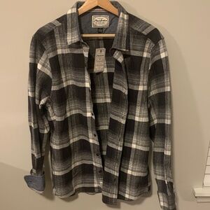 Classic Black and White Plaid Men's Shirt